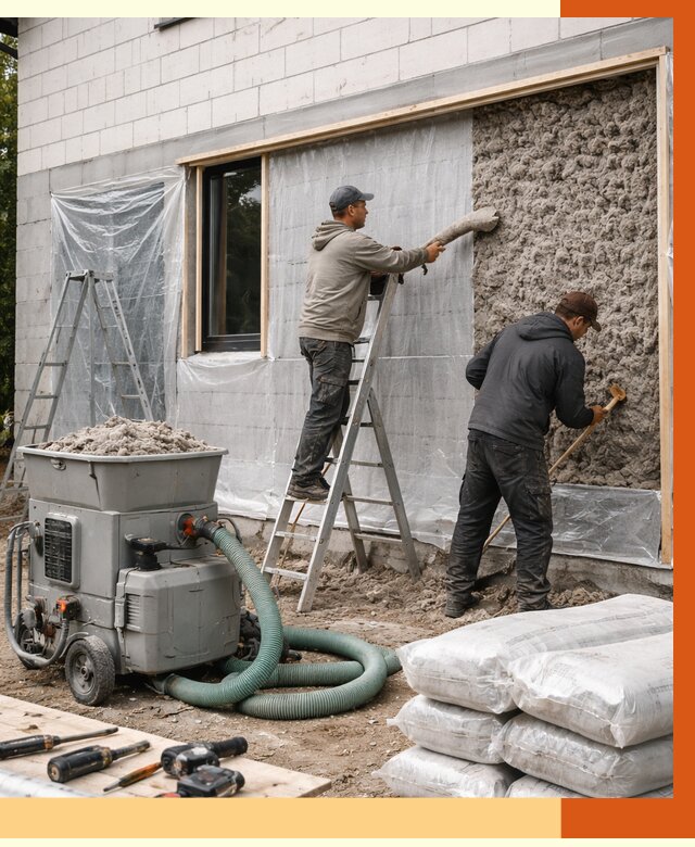 Утепление дома из газобетона эковатой в Качканаре от 4614 руб./м2 | ТепломастерКчк