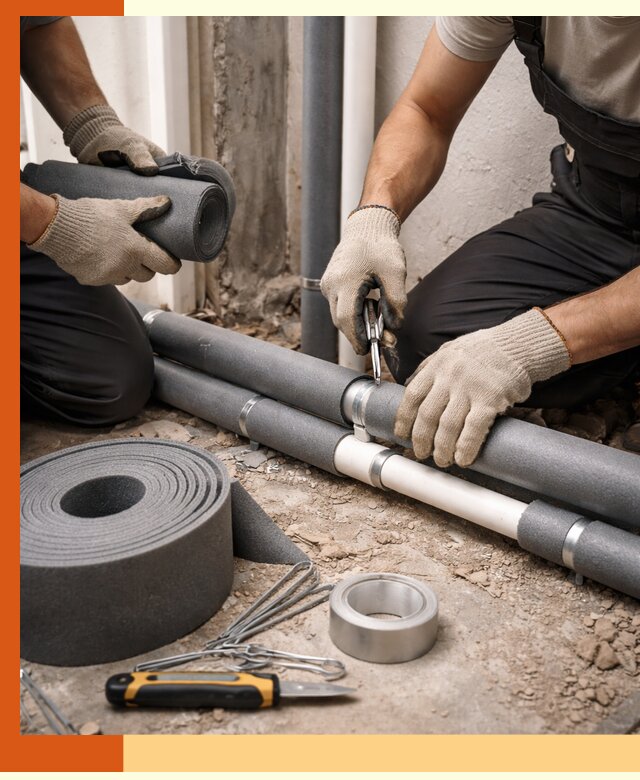 Утепление труб водоснабжения в Качканаре — монтаж и защита сети